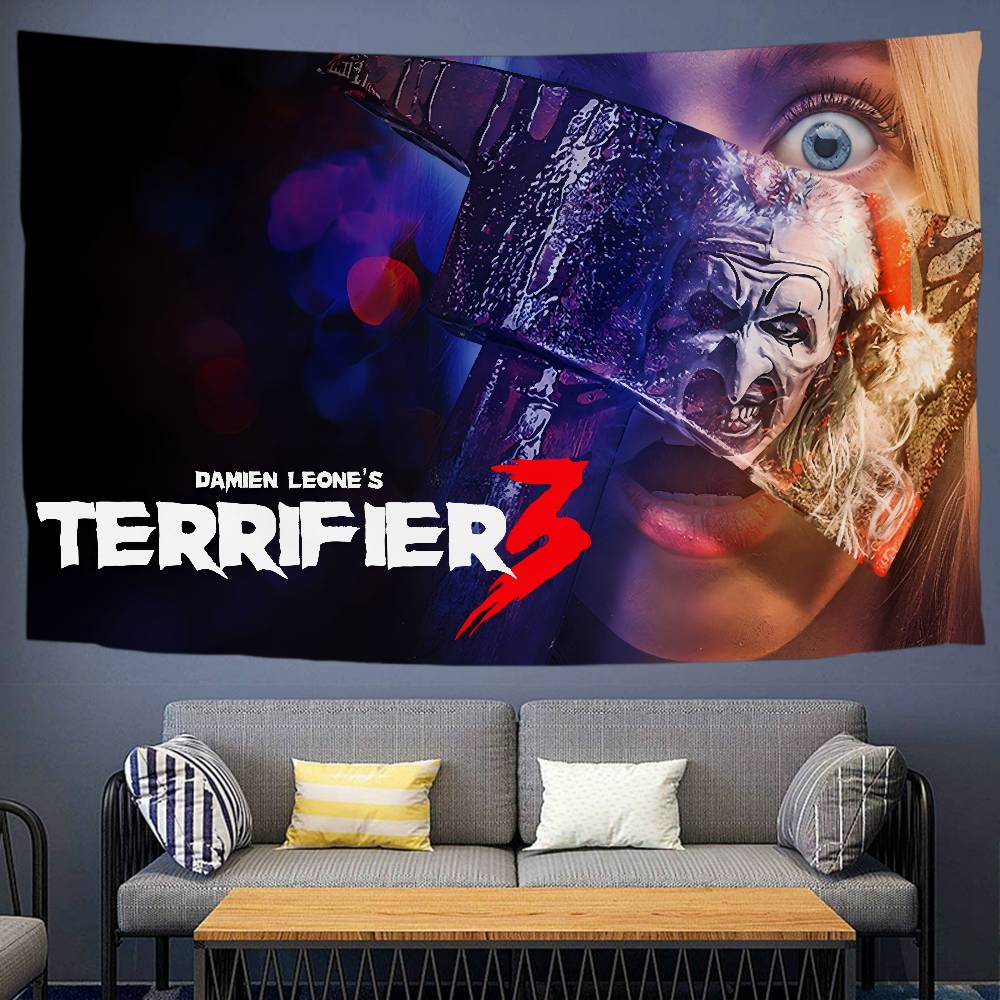 TTerrifier 3 Horror Clown Movie Printed Wall Tapestry Indian Buddha Wall Decoration Witchcraft Bohemian Hippie Decor Blanket