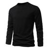 Футболка мужская с длинными рукавами, осенне-зимняя, в американском стиле, большого размера, однотонная, дышащая, с круглым вырезом, футболка