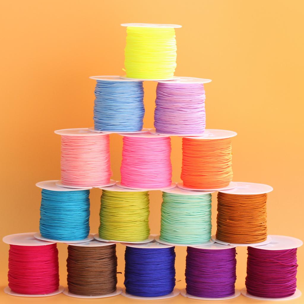 Нейлоновый шнур 0,8 мм * 20 м, нить для браслетов, сделай сам, 1 рулон, для ожерелья, ювелирных аксессуаров