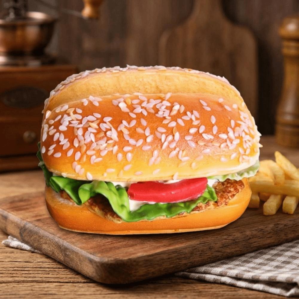 Realistic Beef Burger Model Simulation Fake Bread Fake Hamburger Photography Prop