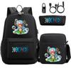 USB-кодовый замок ONE PIECE, трехсекционный набор для школьной сумки для учеников начальной и средней школы, для ношения на плечах (мужской и женский)