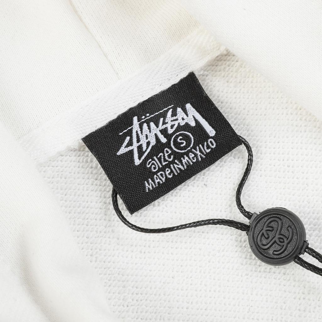 Stussy 2025 Новая весна и осень свободная толстовка большого размера с тонкими принтами черного цвета с 8 узорами из хлопка с капюшоном для пары
