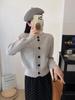 2025 Autumn/Winter Women's Petite Slim Knit Cardigan: Simple, Stylish & Casual with Pockets