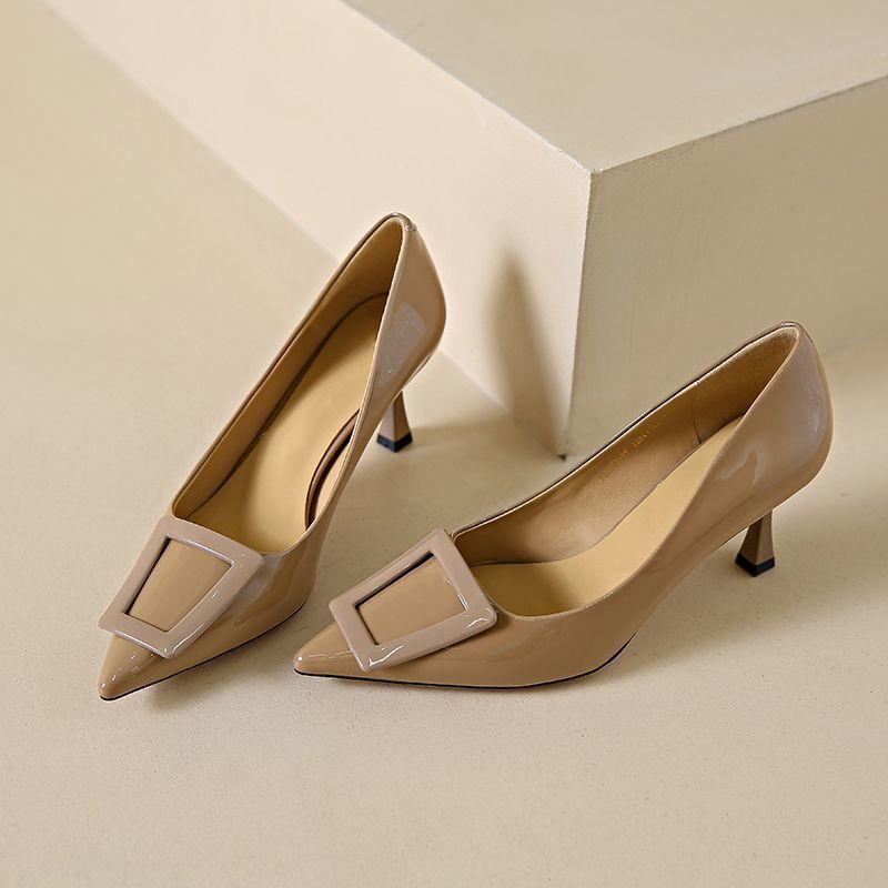 Fashion Office Pointed Toe With Medium Heels Shoes for Women Spring and Autumn Y2k Korean Style Wholesale Young Woman Pumps On Promotion