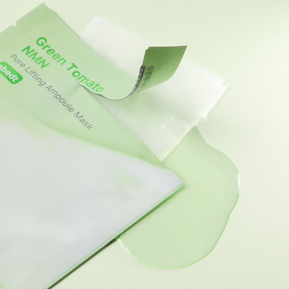 SUNGBOON EDITOR Green Tomato NMN Pore Lifting Ampoule Mask 23g x 10 Sheets Korean Firming & Pore Care Sheet Mask