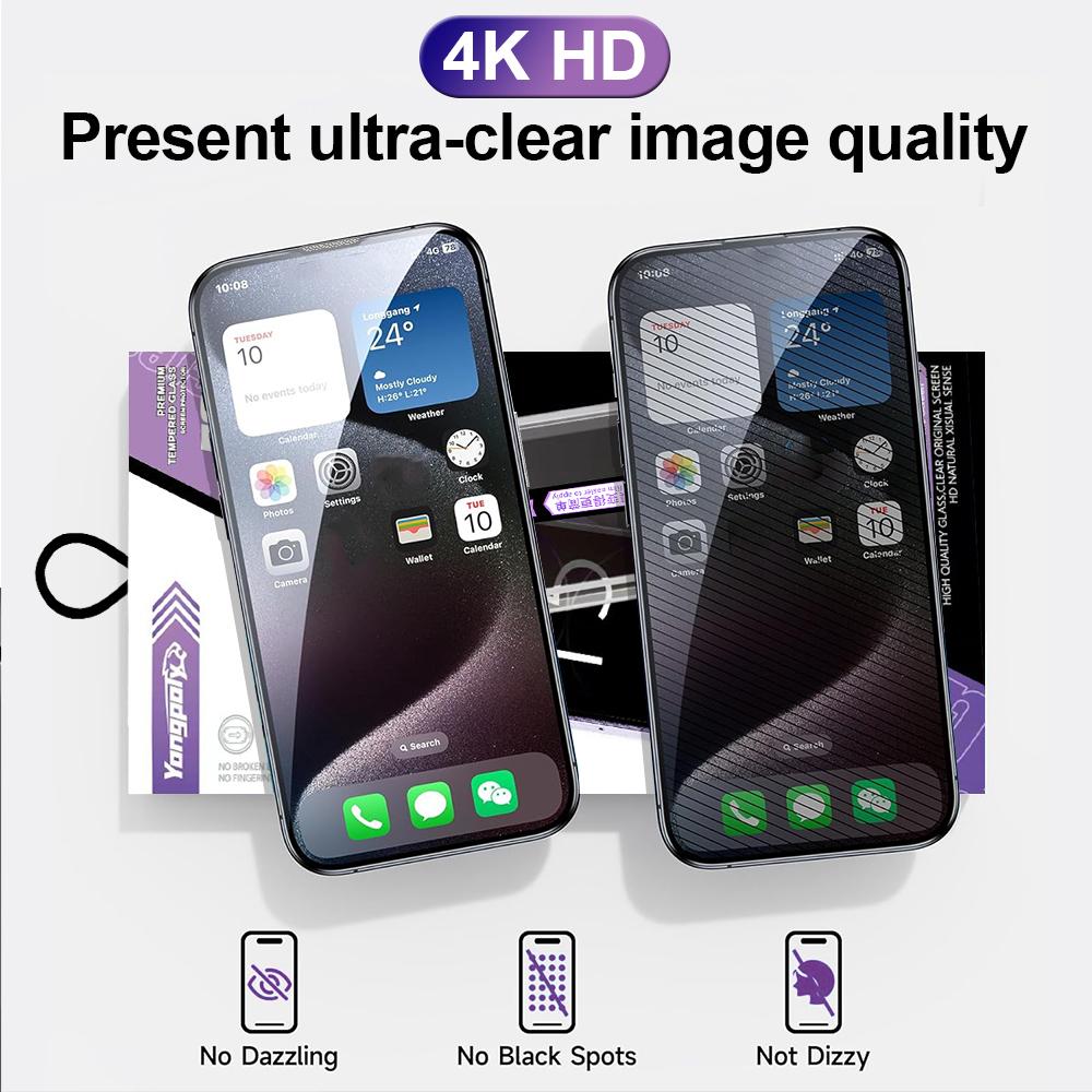 YONGPOLY For iPhone 12/12 Pro Privacy Screen Protector Full Cover Tempered Glass Film with Dust-Free Alignment Kit