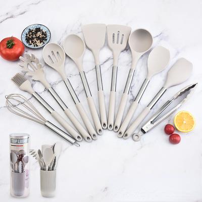 Набор кухонных принадлежностей из 12 предметов, термостойкие кухонные принадлежности Umite Chef, набор гаджетов, ручка из нержавеющей стали, кухонные лопаточки, инструменты для посуды с антипригарным покрытием