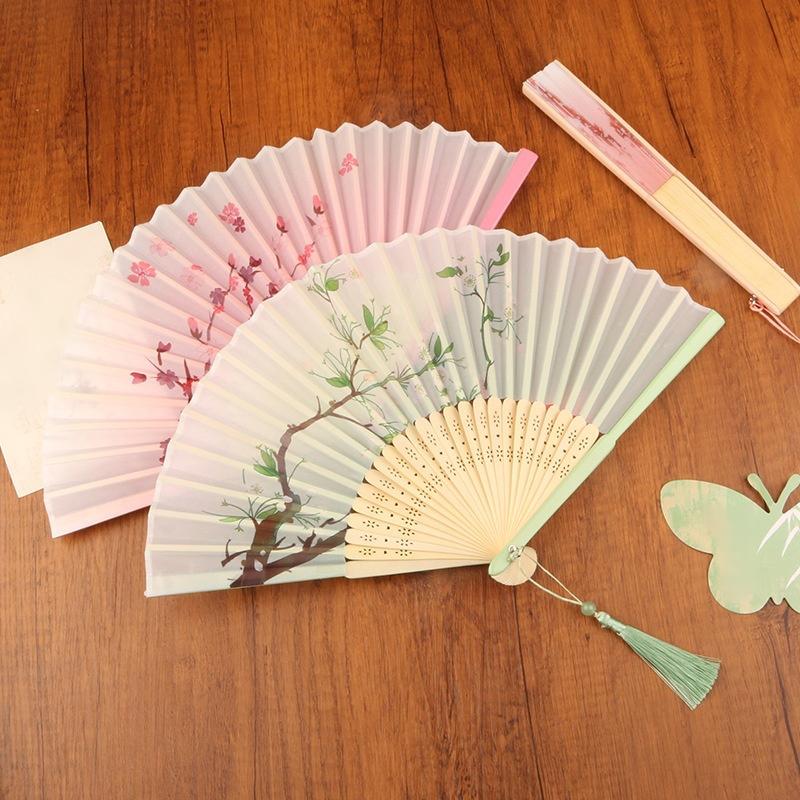 Винтажный шелковый складной веер китайский японский искусство ремесла подарок украшения для дома танцевальный ручной веер бамбуковые веера реквизит