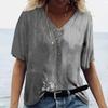 2022 Summer Women's T Shirt Short V Neck Clothing 3D Floral Print Fashion Tees Harajuku Tops 5xl Casual Oversized Women T-Shirts