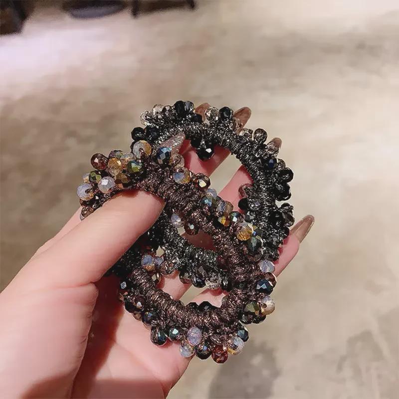 Резинка для волос в корейском стиле с жемчугом и кристаллами: Универсальный и простой аксессуар для волос