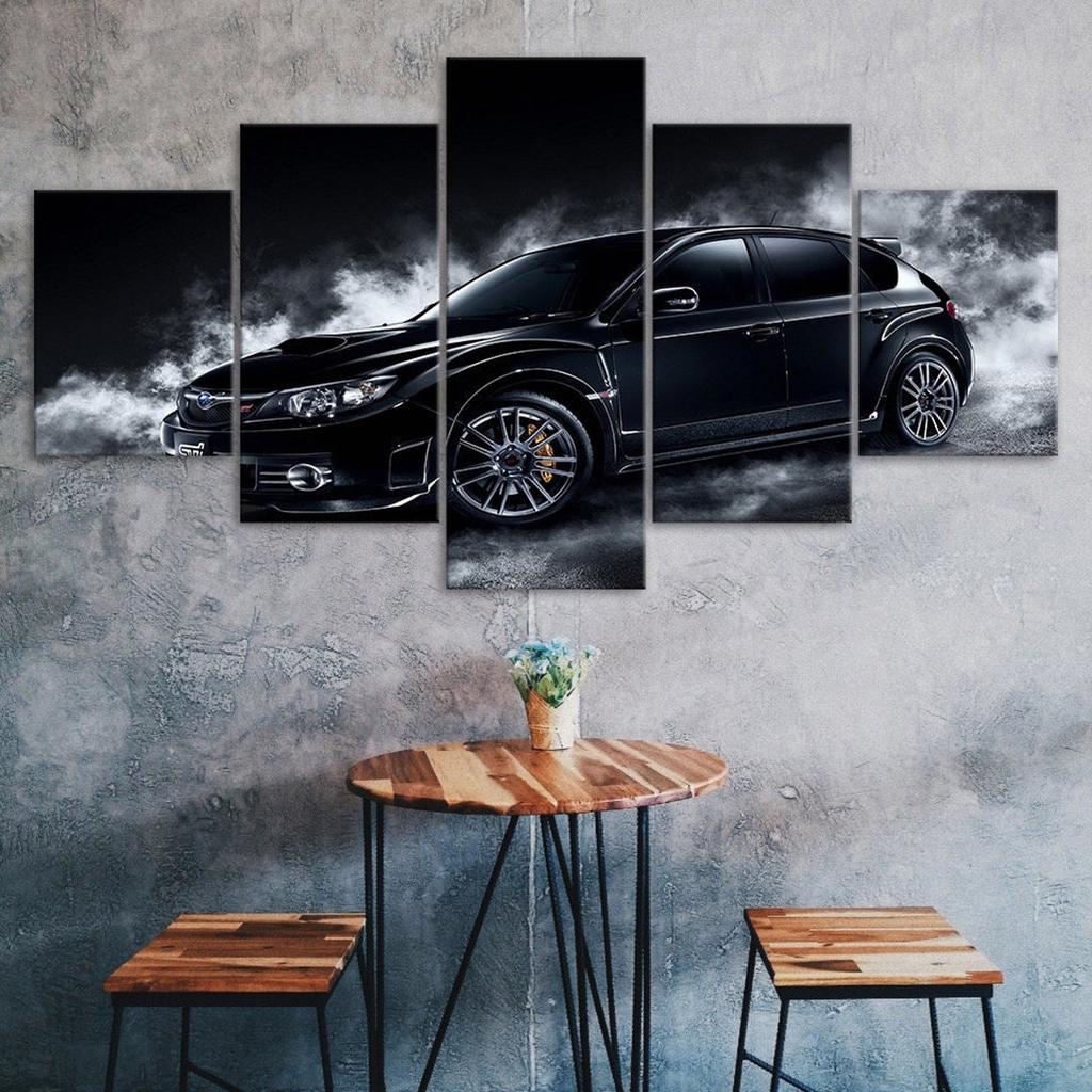 Subaru Impreza WRX Car Canvas 5 Piece Five Panel Print Modern Wall Art Poster Picture Home Decor Gift For Him For Her