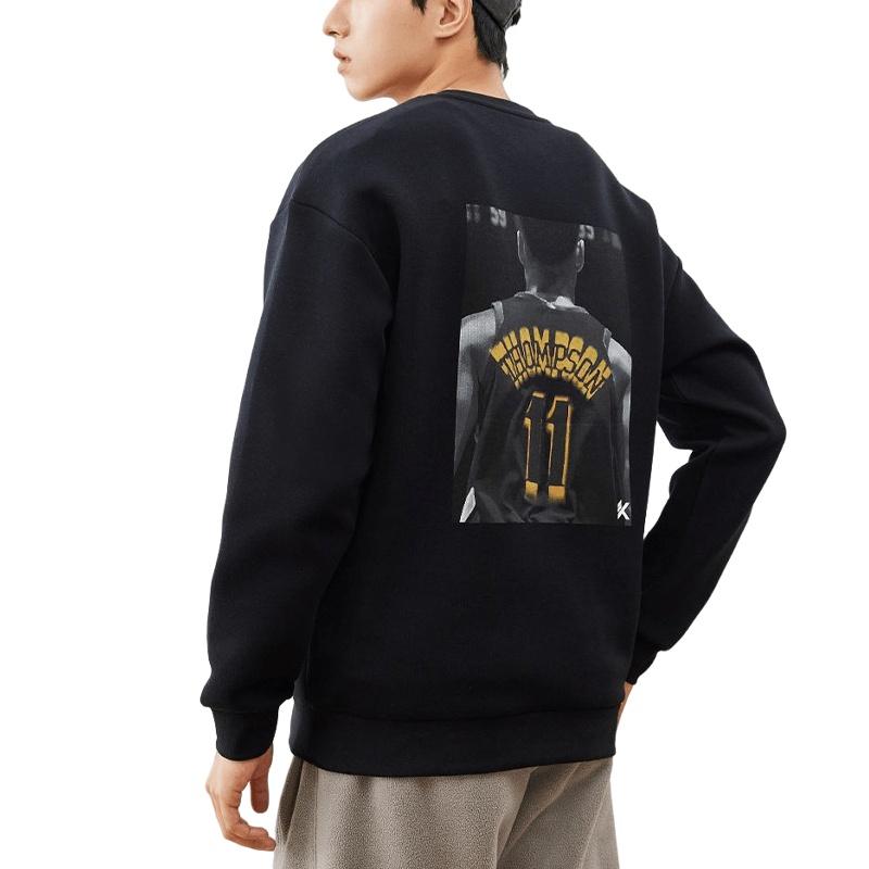 ANTA Sweatshirts Men's Black Crew Neck Moderate Regular 152241707S-3