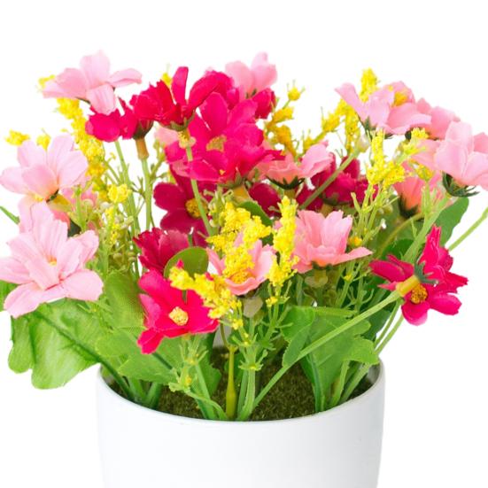 Имитация бонсай астры офисный декор для рабочего стола пластиковый красочный свежий искусственный цветок в горшке для вечеринок