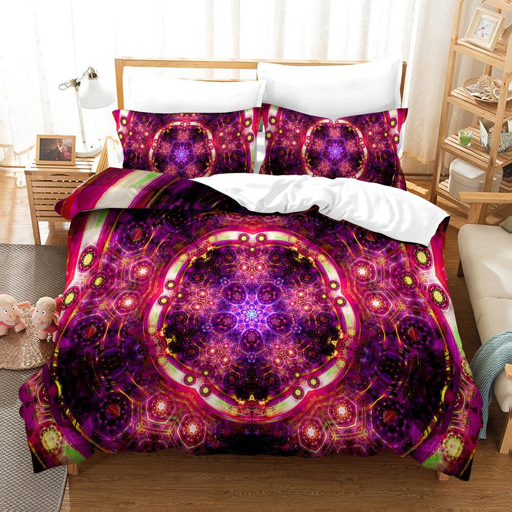 Art Visual Space 3D Digital Printing Three-Piece Quilt Cover Sheet Kit