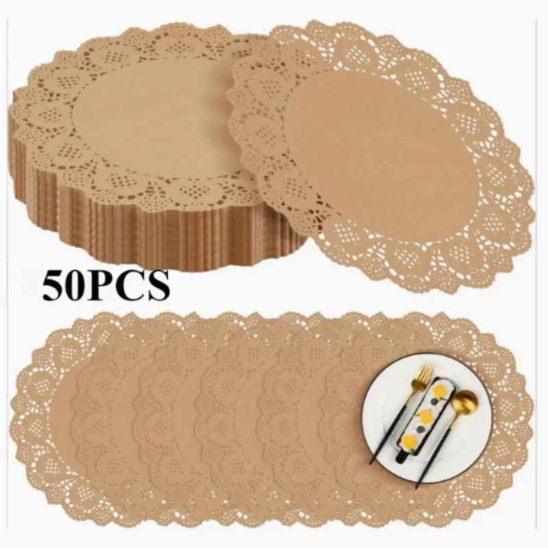 Round Coloured Floral-Patterned Baking Paper Oil-Absorbent Paper Decorative Lace-Edged Paper Baking Paper Deep-Frying Mat Paper