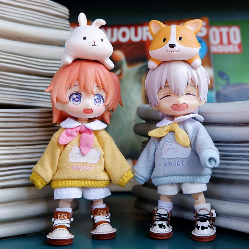 OB11 Clothes Cat Sweatshirt Hoodie Casual Jacket for Obitsu11, Molly, GSC Body, DDF, YMY, 1/12bjd Doll Accessories Toy Coat