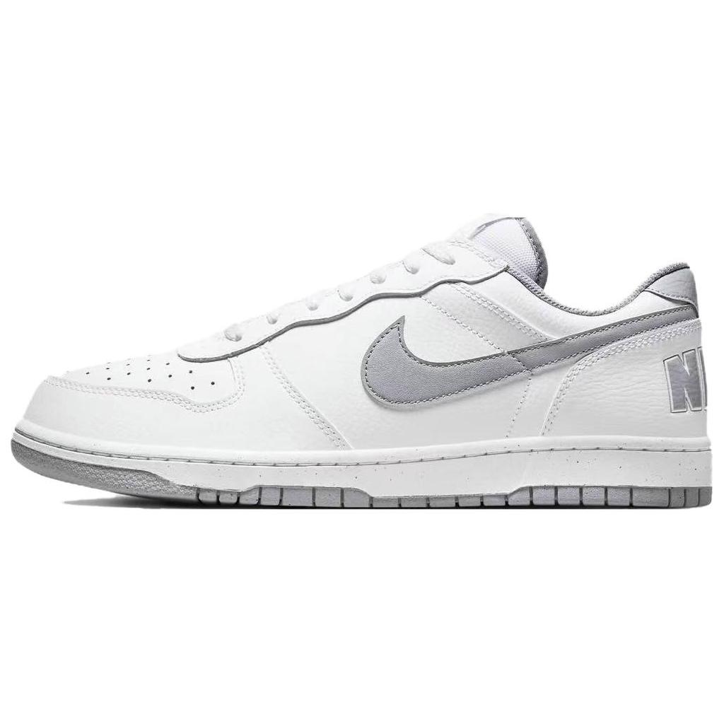 Nike Big Steed Abrasion Resistant Breathable Low top Skateboard Shoes Unisex Gray White 355152-106(Team1497-)