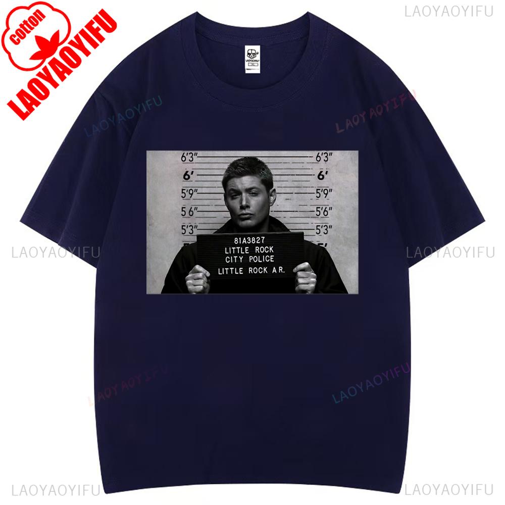 Supernatural Mugshots Unisex Cotton Graphic T Shirts Supernatural Mug Mugshot Sam Dean Winchester Sam Unisexs TShirt Unisex Teeshirt