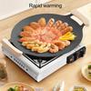 Cast Iron Baking Tray with Handles Non-stick Round Frying Pan for BBQ Steak Seafood Vegetables Pancakes Multifunctional Grill Pan for Stove Campfire