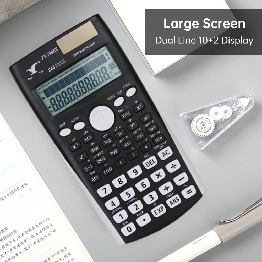 Научные калькуляторы Математический калькулятор с 240 Многофункциональный калькулятор 2-строчный ЖК-дисплей