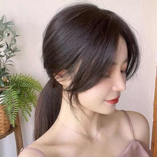 Женская челка на клипсе, естественная тонкая 3D французская челка, наращивание волос на лбу, черно-коричневая боковая челка, парик с бахромой, шиньоны