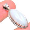 Natural Rainbow Moonstone Gemstone 925 Solid Sterling Silver Pendant 1.30" Q0z02