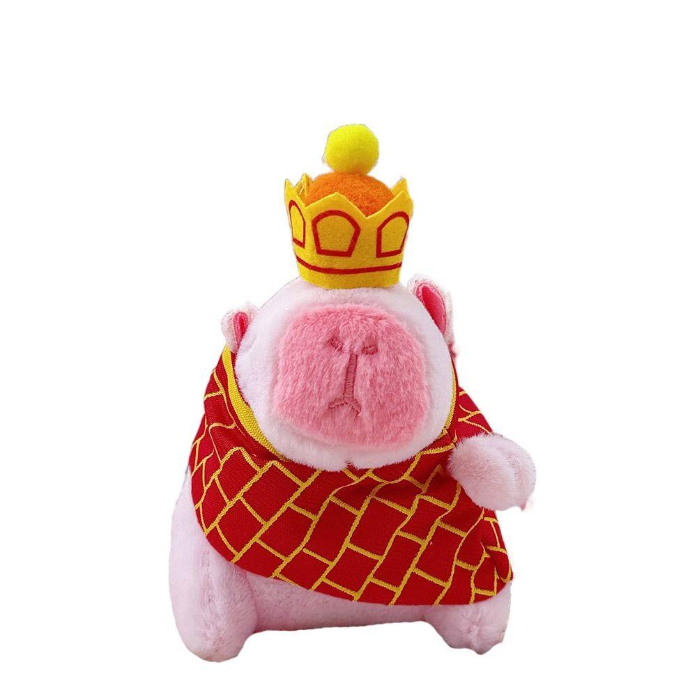 Pink Plush Capybara Doll Toy Stuffed Animals Keychain Pendant Car Ornament Bag Decoration Cartoon Capybara Doll Birthday Gift