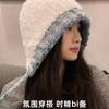 Autumn and Winter Plush Hat Women's New Big Head Circumference Warm Wool Hat Knitted Drawstring Headhat Thickened In Winter