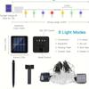 1 шт. 5 м/12 м светодиодные гирлянды на солнечных батареях с капельками, разноцветные праздничные уличные декоративные светильники для сада и кемпинга и патио