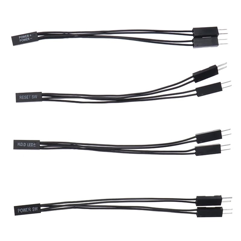 Аудиофильское 2-контактное гнездо на два штекера, черный джампер для материнской платы ПК, светодиодный переключатель питания, сброс настроек жесткого диска, 1 комплект из 4 штук