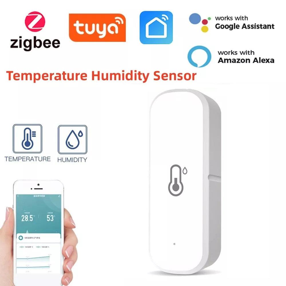 1-4 шт. Tuya Zigbee/Cozylife WiFi Датчик температуры и влажности Мониторинг в реальном времени Удаленный мониторинг через приложение Голосовые оповещения Alexa Google Assistant