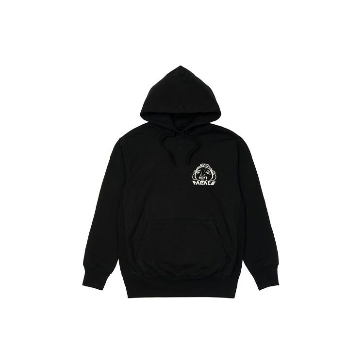 Palace Пуловер свободного кроя с капюшоном X Evisu FW21 Tri-Godhead с графическим принтом, унисекс, черный P21EVHD001