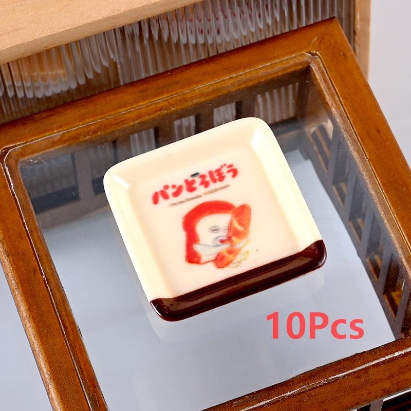 1/12 10 шт. Кукольный домик Мультяшный мини-поднос Набор тарелок Симуляция кукольного домика Кухонное украшение Игрушка Детские игрушки для ролевых игр