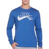 Nike Спортивная футболка с круглым вырезом и длинным рукавом с принтом логотипа, мужские топы, синяя DN5264-407