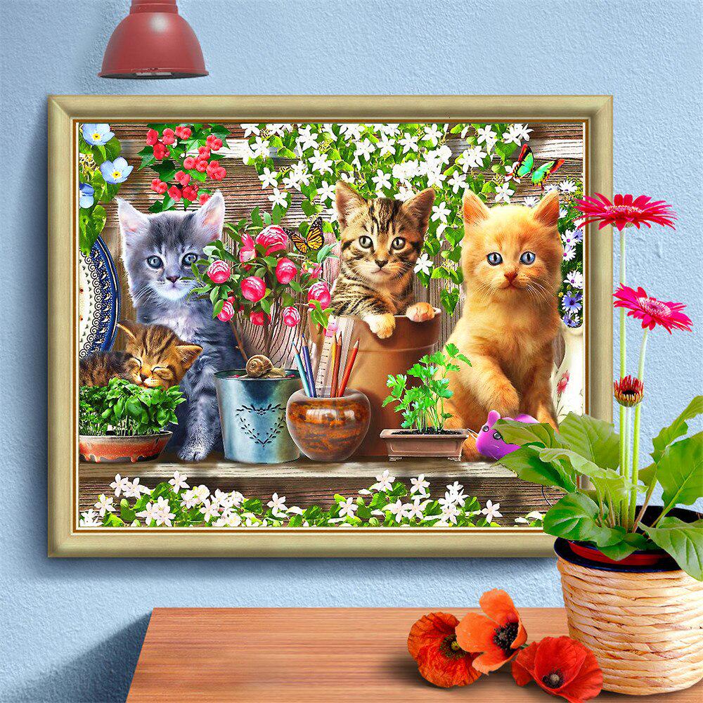 Animal Diamond Painting Full Round Needlework Cross Stitch Diamond Embroidery Cat Sale Diamond Art