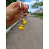 Cute Little Yellow Acrylic Plastic DUCK Key Chain Dancing Duck Keychain Couples Women Friend Gift Bag Pendant Accessory Keyring