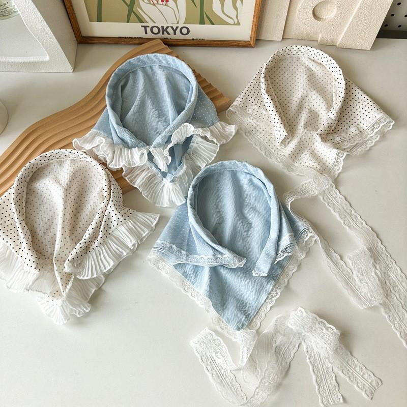 Scarf Headband French Retro Plaid Sweet And Cute Headscarf