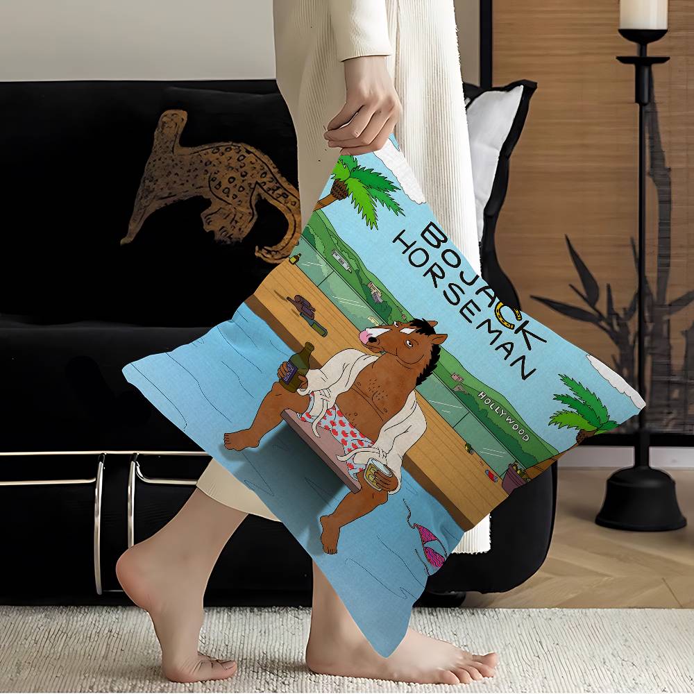 Funny BBoJack Horsemans Pillow Cushion Cover Pillowcase Living Room Sofa Home Decor Customized