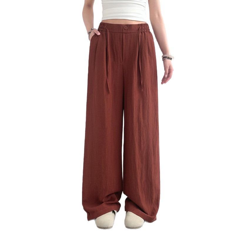 Tencel Linen Wide-leg Pants Women's Summer Thin New High-waisted Straight Loose Casual Mopping Pants