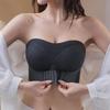 Seamless Strapless Bra for Large Busts: Non-Slip, Invisible, Tube-Style, Gathered Design, Sexy Back, Thin for Summer.