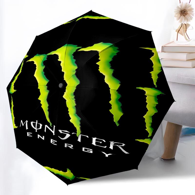 Printed Monster Energy LOGO Printed Folding Umbrella,Outdoor,Leisure,And Travel Umbrella,Durable Umbrella Fabric,Birthday And Holiday Gift