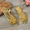New Women's Woven Flat Sandals European American Fashion Lightweight Comfortable Casual Shoes Outdoor Vacation Beach Shoes