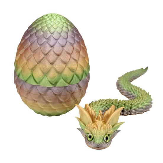 3D-печатная фигурка змеиного яйца с подвижными суставами, фигурка змеиной скорлупы, игрушка-непоседа, змеиное яйцо с шарнирной змеей внутри, настольное украшение