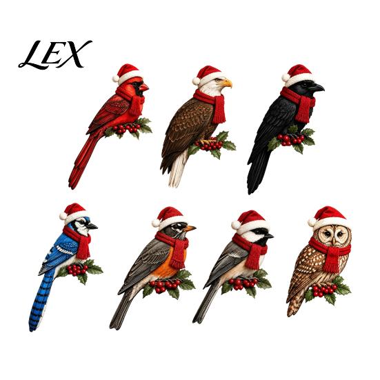 Indoor Holiday Ornament Wooden Bird Door Topper, Cute Christmas Corner Statue, Woodland Animal Frame Decorations for Art Sign Winter Home Wall Window