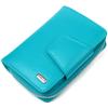 Женское вертикальное портмоне с монетницей на молнии из натуральной кожи флотар CANPELLINI Wallet 21599 Бирюзовое