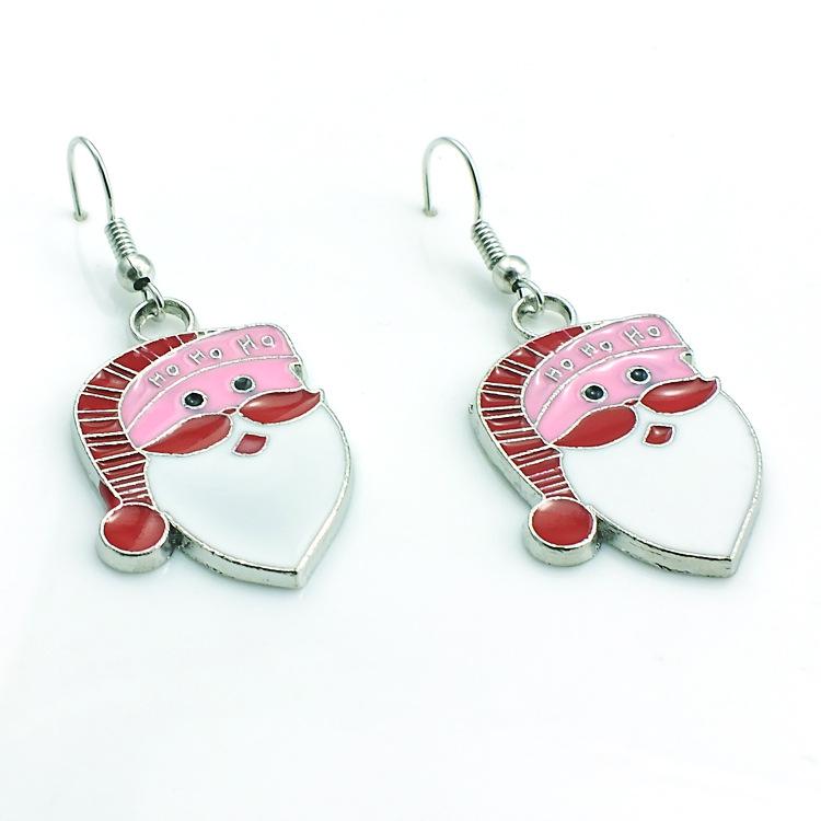 Европейские и американские серьги-капли с эмалью в виде Санта-Клауса - Новейшая модная рождественская подарочная бижутерия