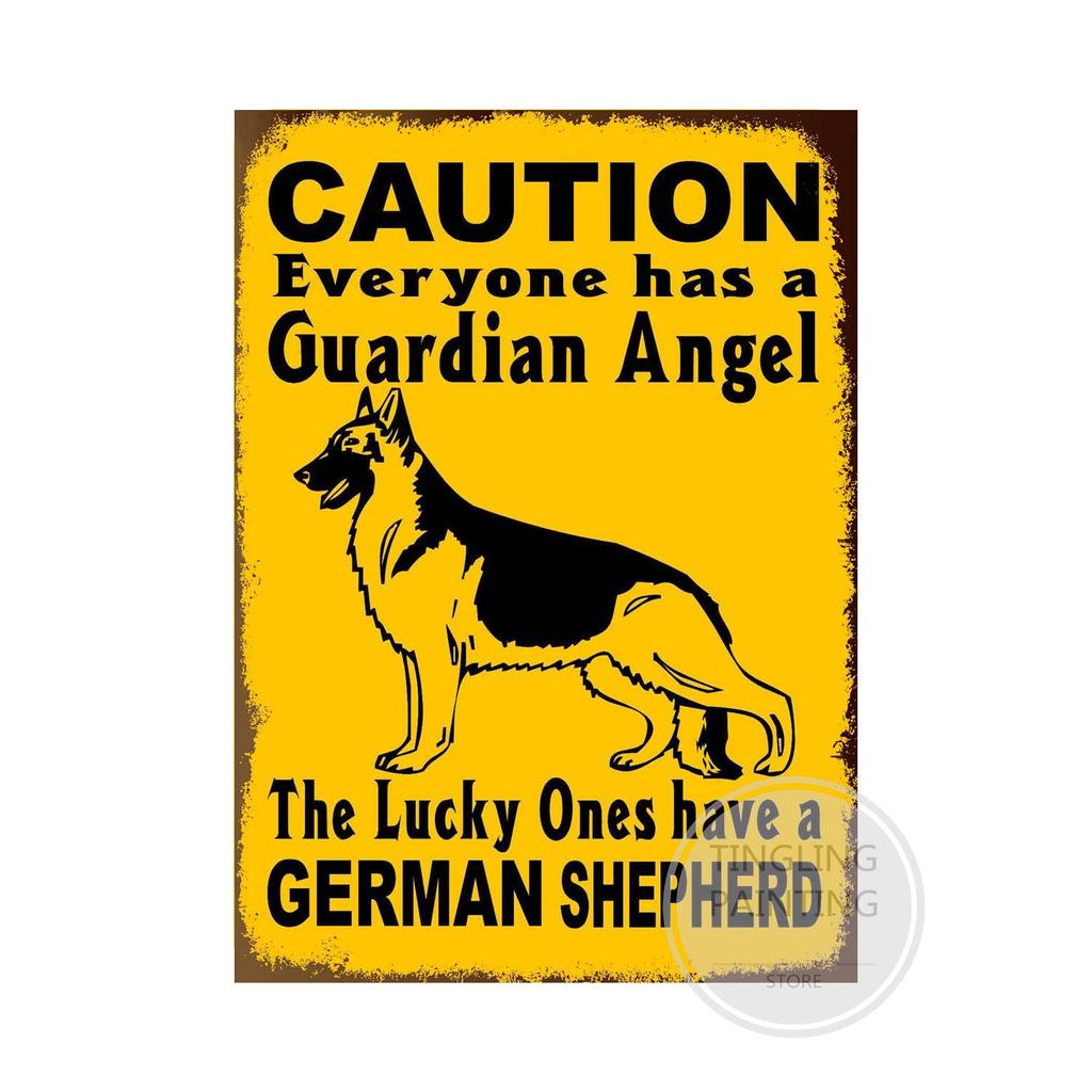 Предупреждающая собака металлические жестяные знаки винтажный плакат осторожно собака ретро жестяные пластины настенные наклейки для сада семейный дом дверь украшения