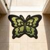 Коврик для пола в форме бабочек Водоотталкивающий Легко чистящийся Коврик для ванной комнаты с противоскользящей основой Высокоплотный Диатомовый ил Коврик для ванной