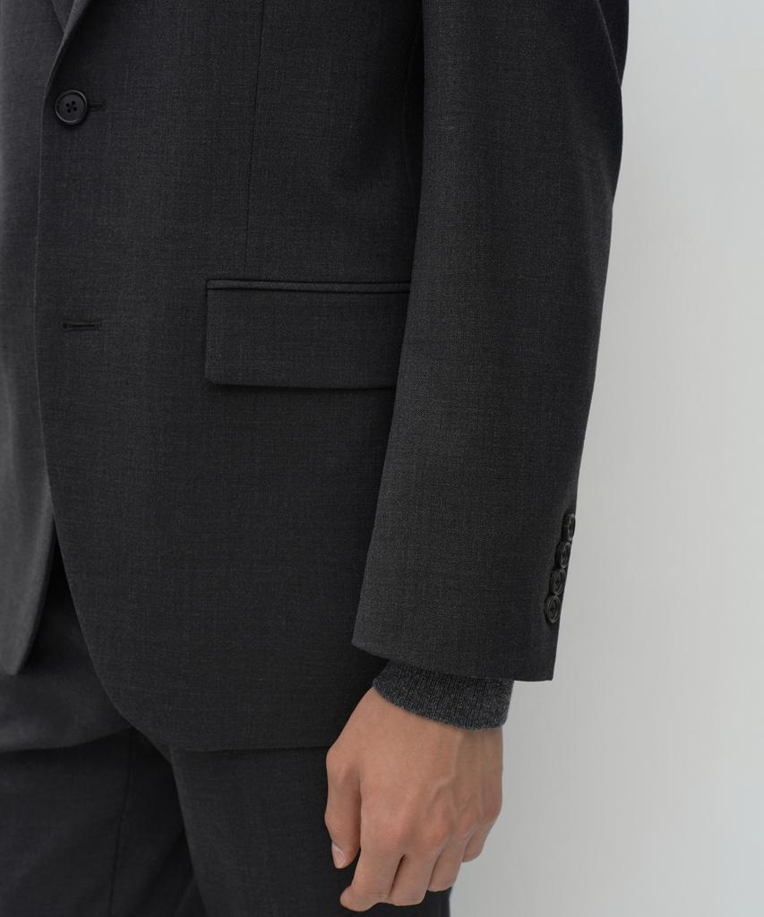 MUSINSA STANDARD [Plus] Relaxed Basic Wool Blazer [Charcoal Grey]