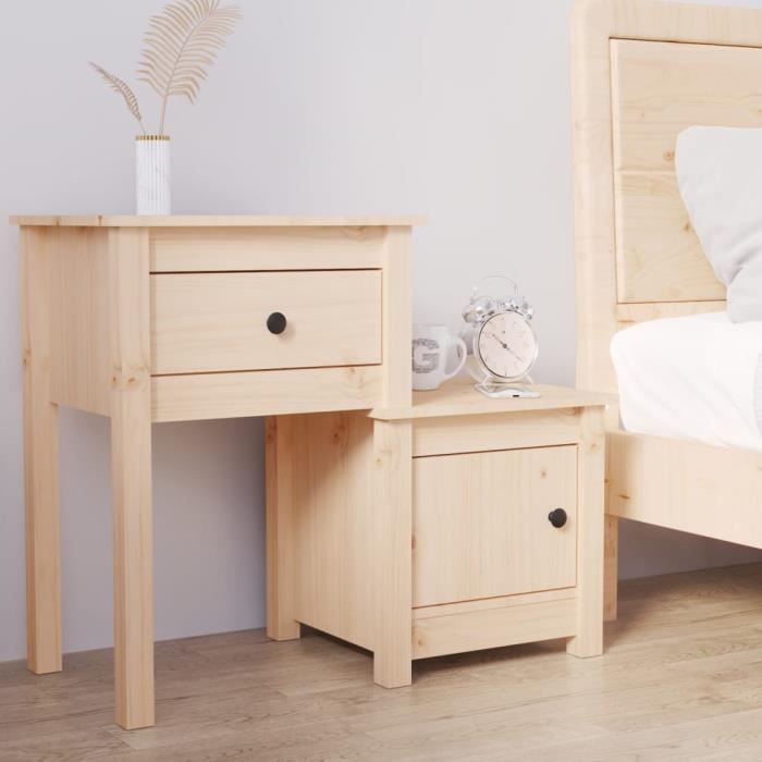 VidaXL Bedside Table 79.5x38x65.5 Cm Solid Pine Wood 814539